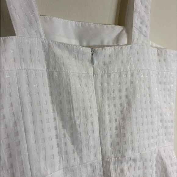 Amanda Uprichard Annalise Gingham Organza Mini Dress in White Size Medium - Picture 7 of 9